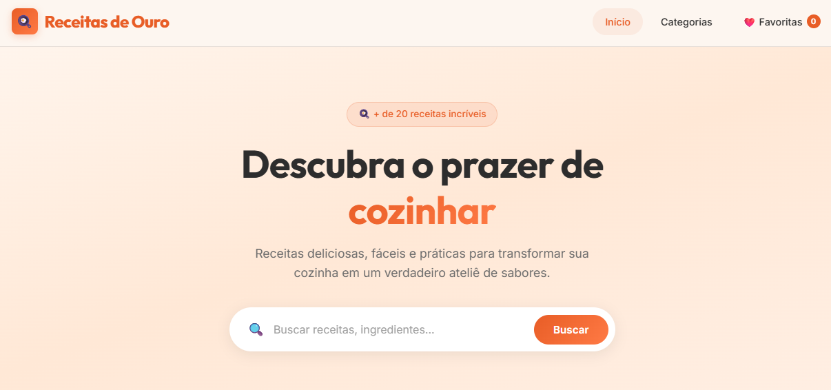 Capa do site Receitas de Ouro